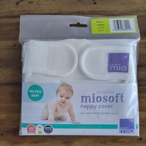 NEW Bambino Mio Size 1 Mioduo Miosoft Cloth Diaper Cover Pure White